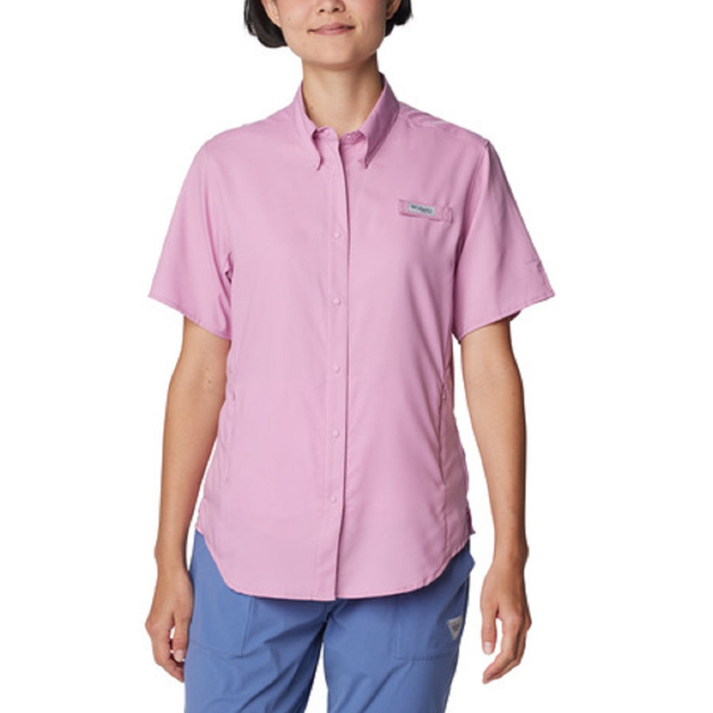 COLUMBIA Womens PFG Tamiami II Short Sleeve Shirt Medium Light Pink NWT